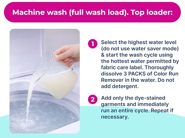 Carbona color run remover machine wash for top load washers to remove dye stains