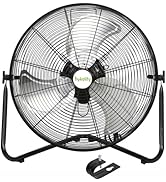hykolity 4600 CFM 20" High Velocity Floor Fan, 3-Speed Heavy Duty Metal Fan with Wall-Mounting Sy...