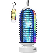 Bug Zapper Outdoor Indoor, Cordless Mosquito Zapper with LED Lights and Marquee Lights, Rechargea...