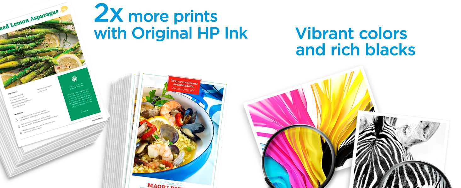 original hp ink 2x pages fade-resistant bright images high-quality prints
