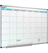 XBoard Magnetic Calendar Whiteboard 36" x 24" - Monthly Calendar Dry Erase Board, White Board + C...