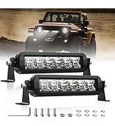 4WDKING 8 inch LED Light Bar 60W Off Road LED Spot Flood Combo Work Light High Bright Truck Drivi...