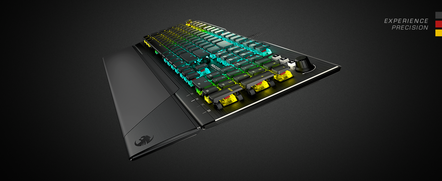 ROCCAT Vulcan Pro Linear Optical PC Gaming Keyboard, Titan Switch Full Size with Per Key AIMO RGB Li...