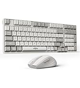 2.4G Wireless Keyboard and Mouse Combo with Silent Touch, One-Key to Switch Windows, Mac OS, Quie...