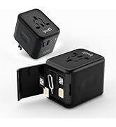Universal Travel Adapter International Plug Adaptor with Dual USB QC and USB PD Fast Charging Ada...