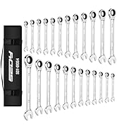 Premium 24-Piece Ratcheting Wrench Set, SAE &amp; Metric Combination Wrenches, 8-19mm / 1/4