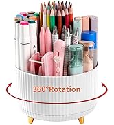 Desk Pencil Pen Holder, 5 Slots 360°Degree Rotating Pencil Pen Organizers for Desk, Desktop Stora...