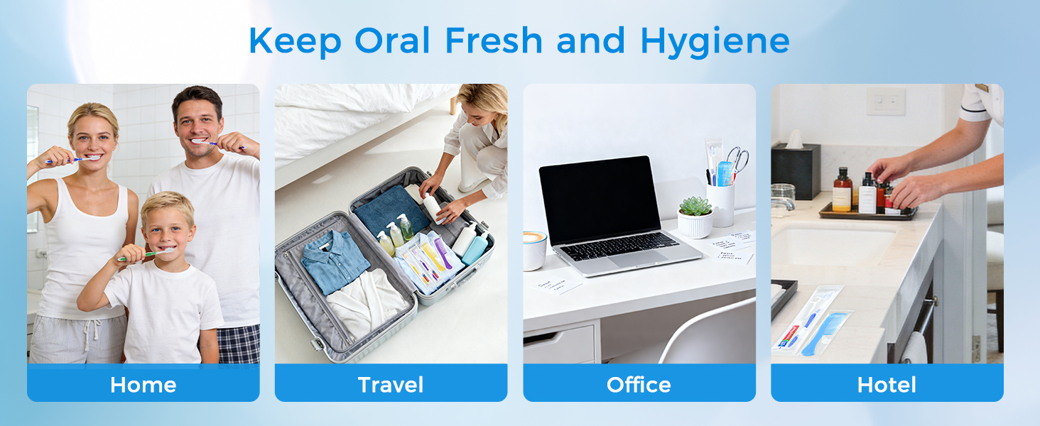 Toothbrushes with Toothpaste Dental Floss Picks and Comb