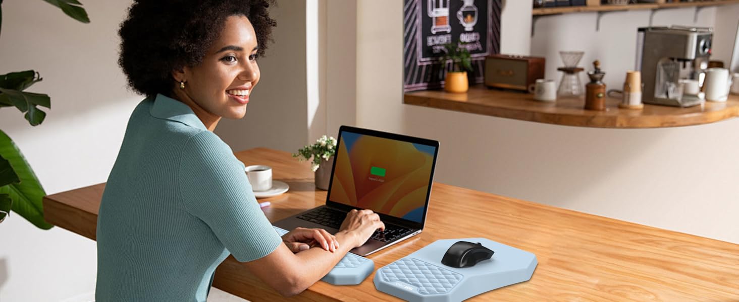 Ergonomic Mouse Pad and Keyboard Wrist Rest Set