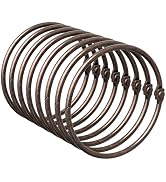 Bathway Shower Curtain Rings, Bronze Shower Curtain Hooks 12 Pcs Anti-Drop Shower Rings for Curta...