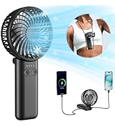 HandFan Upgraded Handheld Fan, 5 Speeds Strong Airflow Hand Fan [Max 27 Working Hours], 180° Fold...