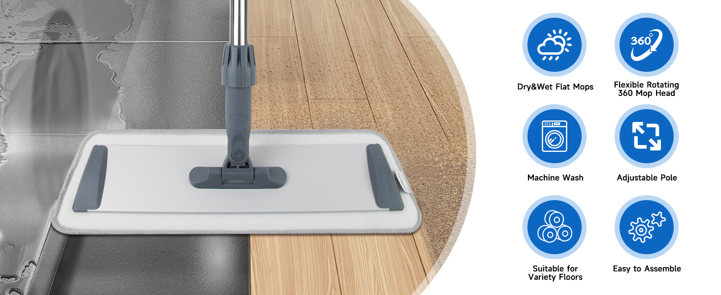 flat mop clean