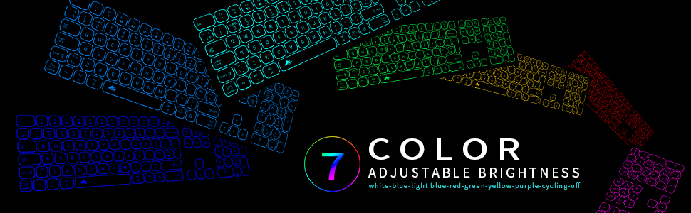 7 color backlit adjustable brightness