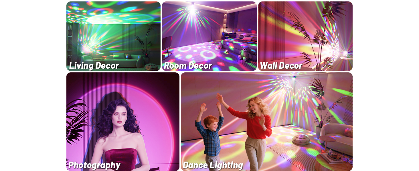 Disco Ball Party Light Sunset Lamp Projector