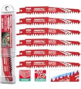 SEDY 6 Inch Reciprocating Saw Blades for Wood Pruning, 5TPI Tree &amp; Green Wood Cutting Blades with...