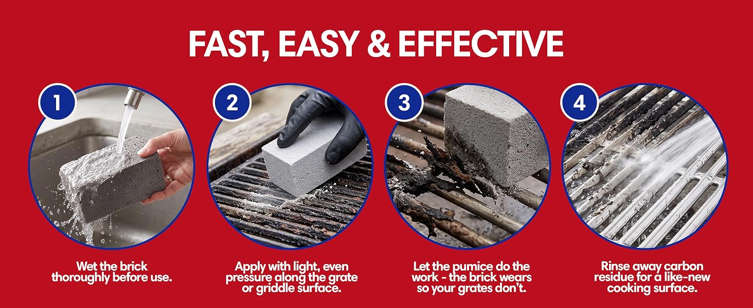 PUMIE Jumbo Scouring Brick, Large Scale Heavy Duty Pumice Cleaning Brick for Flat Top Grill