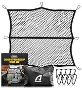 AUTOWN Cargo Net for Pickup Truck Bed - Stretchable 4'x4' to 7'x7', High Elastic Fine Mesh 1''x1'...