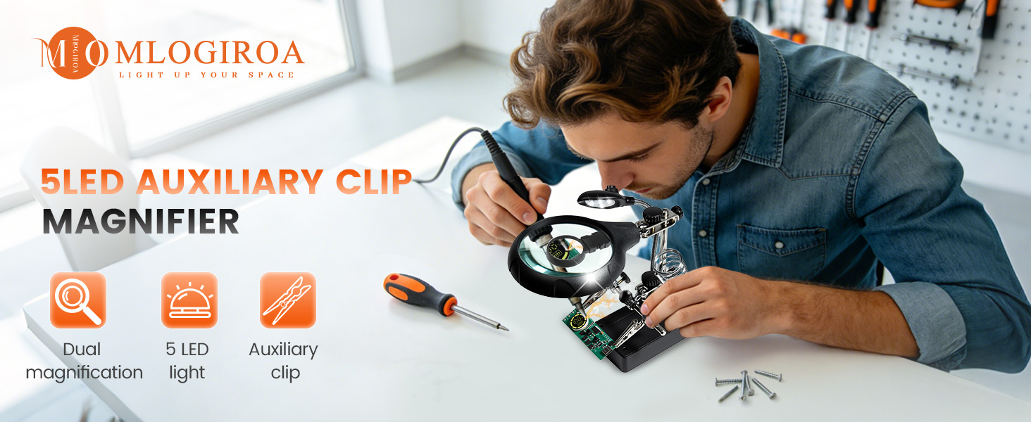 Desktop LED Lighted Magnifying Glass