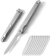 Mini Slim Folding Scalpel,Scalpel Pocket Knife with 10pcs #60 Replaceable Razor Blades,EDC Utilit...