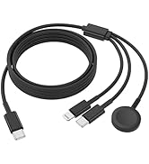 QZIIW Charger Cable, USB C Charging Cable, 3 in 1 Charging Cable 6 FT (Black)