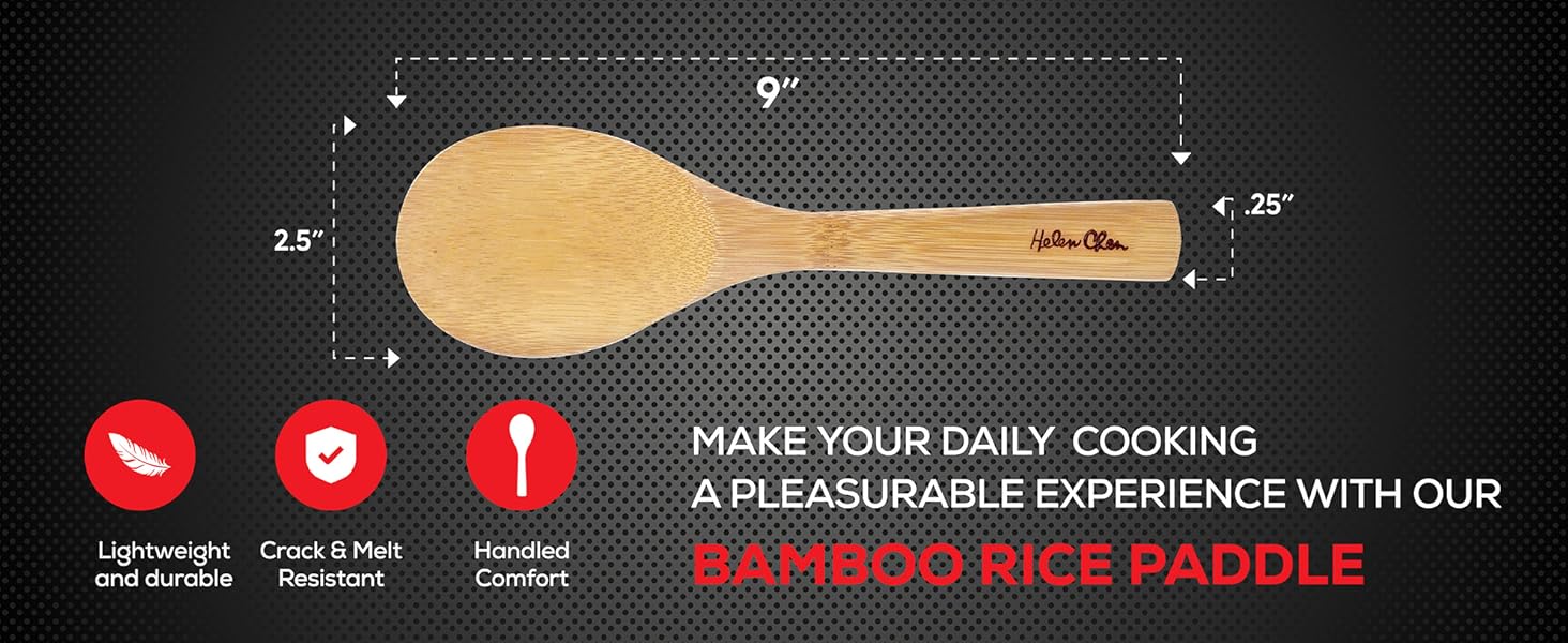 Helen’s Asian Kitchen Bamboo Rice Paddle Cooking Utensil