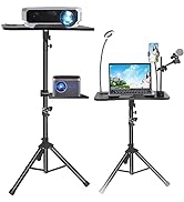 5 in 1 Laptop Tripod Stand, Projector Tripod 33" to 50" Height Adjustable, DJ Racks with Goosenec...