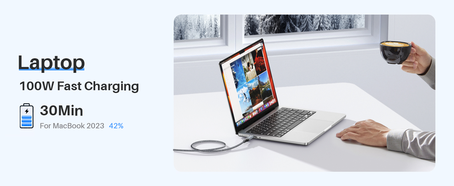 100W usb c fast charging cable for Laptop