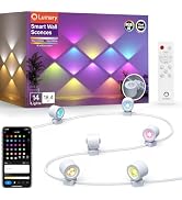Lumary RGBAICW Smart Wall Sconces, Indoor Up Down Wall Lights 18.4ft with 14 LEDs Color Changing ...