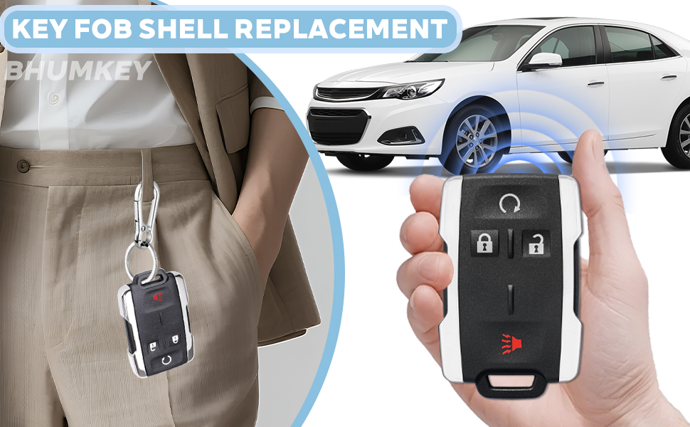 Key Fob Case for Chevy Silverado Colorado GMC Sierra 1500 2500 3500 HD Canyon 2014