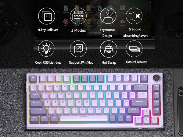75 Percent Wireless Custom Keyboard