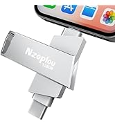 128GB Flash Drive for iPhone iPad, USB3.0 High-Speed Memory Stick No App Needed, Lightening & USB...