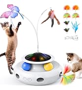 Pawtners Interactive Cat Toy: 3 in 1 Automatic Interactive Kitten Toys for Indoor Cats Rechargeab...
