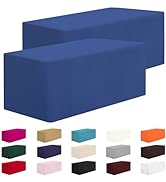 2 Pack Fitted Table Clothes-48 x 24 Inch Rectangle Tablecloths for 4 Foot Tables , Washable Polye...