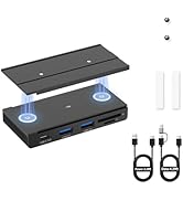 EJAY 5-in-1 Magnetic USB 3.0 Hub with SD/TF Card Reader, 2 USB-A + 1 USB-C Ports, Includes Slidin...