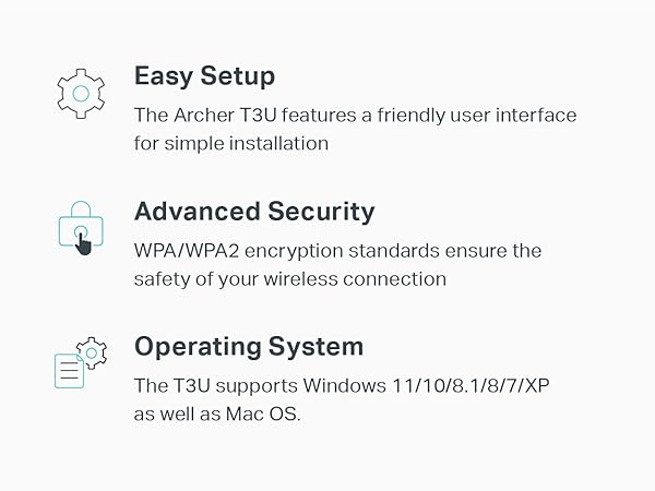Easy Setup, Advanced Security, Supports Windows 11/10/8.1/8/7/XP and Mac OS 10.9-10.14