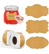 QDOAOF-2 * 300 Pcs Gift Tags Stickers Name Labels Stickers, 2" x 1.2" Kraft Label Stickers Writab...
