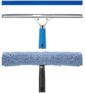 KeFanta Window Cleaning Kit, Include 14" Silicone Squeegee with a Replacement Blade, 15" Microfib...