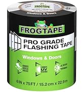 FrogTape Pro Grade Flashing Tape for Windows &amp; Doors, 6 Inch Width - 75 Foot Roll, All Weather &amp; ...