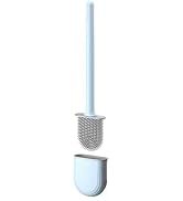 Thaibna Toilet Brush,Deep Cleaner Silicone Toilet Brushes with No-Slip Long Plastic Handle and Fl...