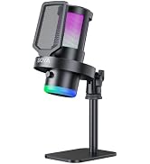 BOYA USB Gaming Microphone, 192kHz/24bit, Supercardioid + ENC Noise Cancellation, Touch Mute, 9 R...