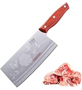 Meat Cleaver Knife 7.4 Inch, Ultra Sharp Chinese Chef's Knives, Full-tang Chopping Knife, 30Cr13 ...