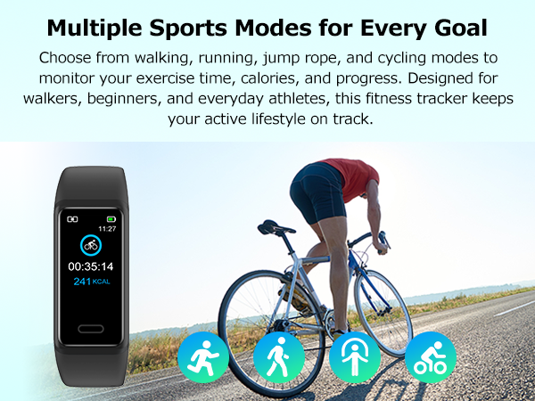 Pedometer watch fitness tracker for walking, running, cycling and tracking calories burned