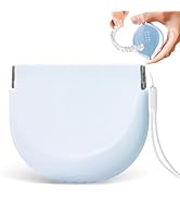 Silicone Retainer Denture Storage Case Holder, Portable Slim Dental Container Cleaning Box with D...