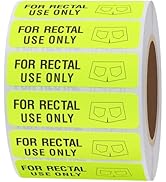 Hybsk for Rectal Use Only Stickers 1.5" x 0.375" Fluorescent Yellow Stickers with Permanent Adhes...