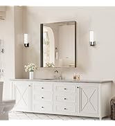 Koonmi 24x36 Inch Black Metal Framed Bathroom Mirror for Wall, Rectangle Vanity Mirror with Anti-...
