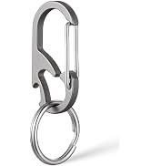 TISUR Titanium Carabiner Keychain Clip, Anti-Lost Key Ring Holder, Self-Locking Metal Gate Clip K...