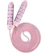 Jump Rope for Women &amp; Men Adjustable Length Cotton Skipping Rope for Adults &amp; Kids Workout Equipm...