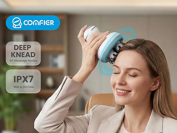 Scalp massager for stress relief and relaxation.