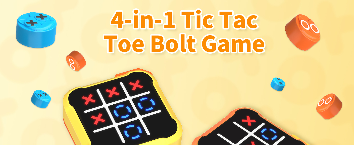 Hynuwa Electronic Tic Tac Toe Bolt Game Digital Handheld Board Games Portable Brain Teaser Puzzle