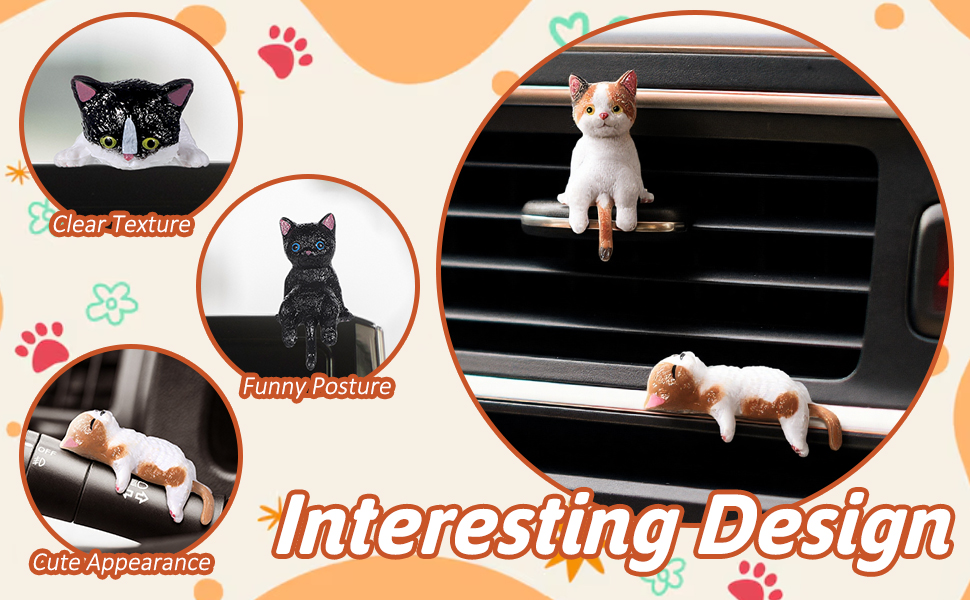 Cute Cat Fingurine Computer Monitor Decor